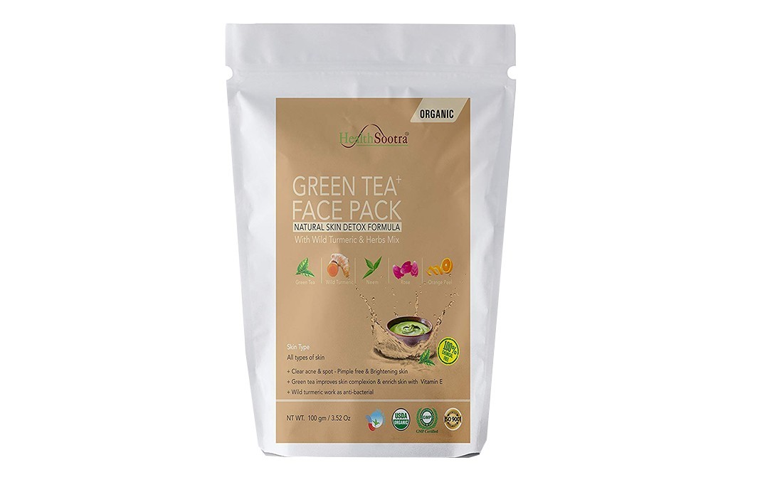 Healthsootra Green Tea Face Pack (Natural Skin Detox Formula)   Pack  100 grams